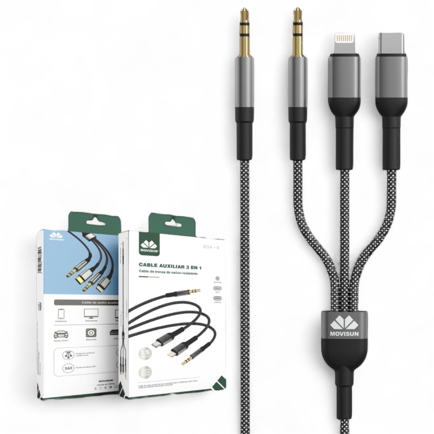CABLE AUXILIAR 3 EN 1 Cable Auxiliar 3 en 1 Movisun ZCA‑3