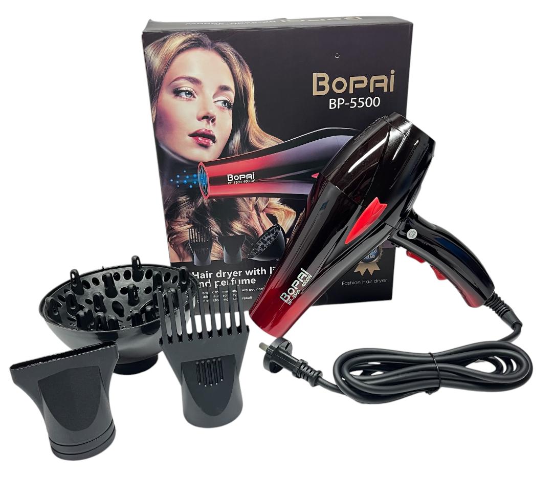SECADOR DE CABELLO BOPAI 5500 PROFESIONAL 4000W CON LUZ Y PERFUME