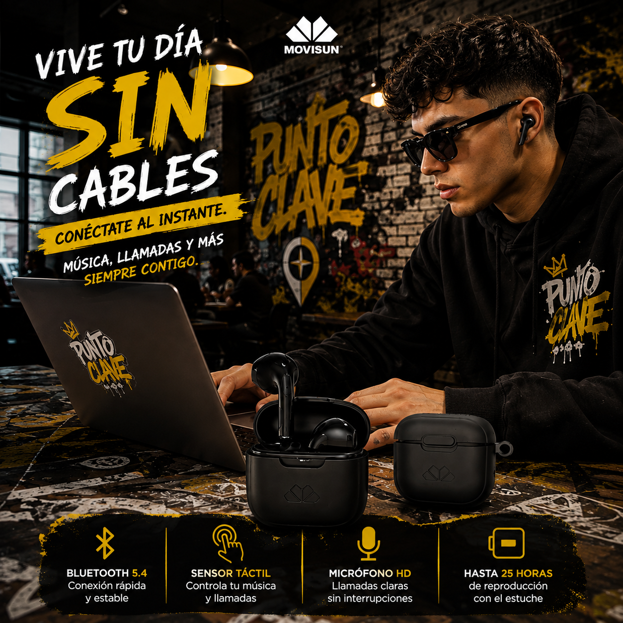 AUDÍFONOS BLUETOOTH W1 MOVISUN