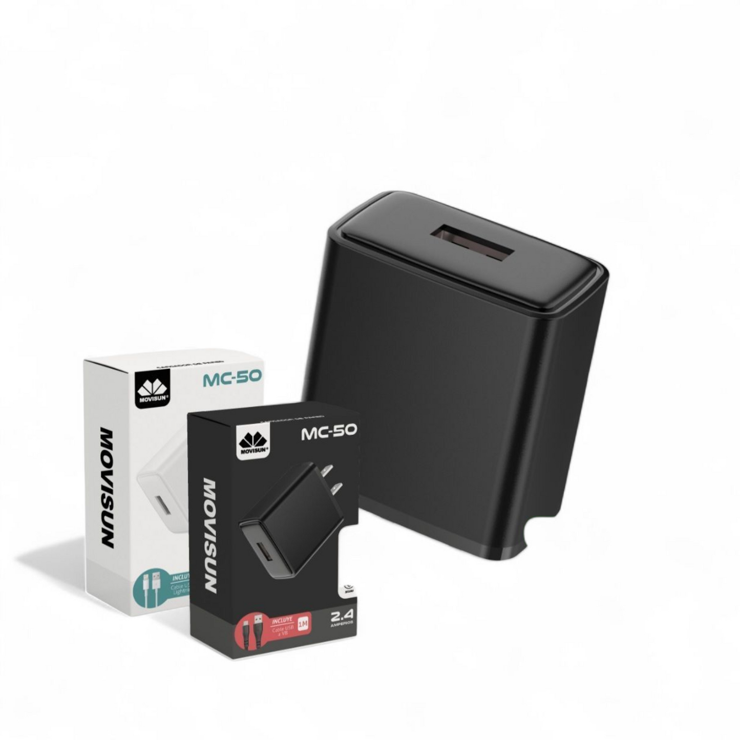 CARGADOR MOVISUN MC-50 (V8)  12W (2.4A) CON PUERTO USB