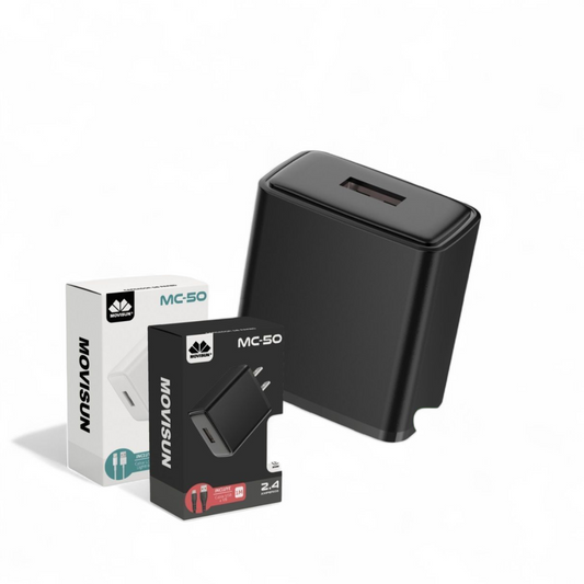 CARGADOR MOVISUN MC-50 (V8)  12W (2.4A) CON PUERTO USB